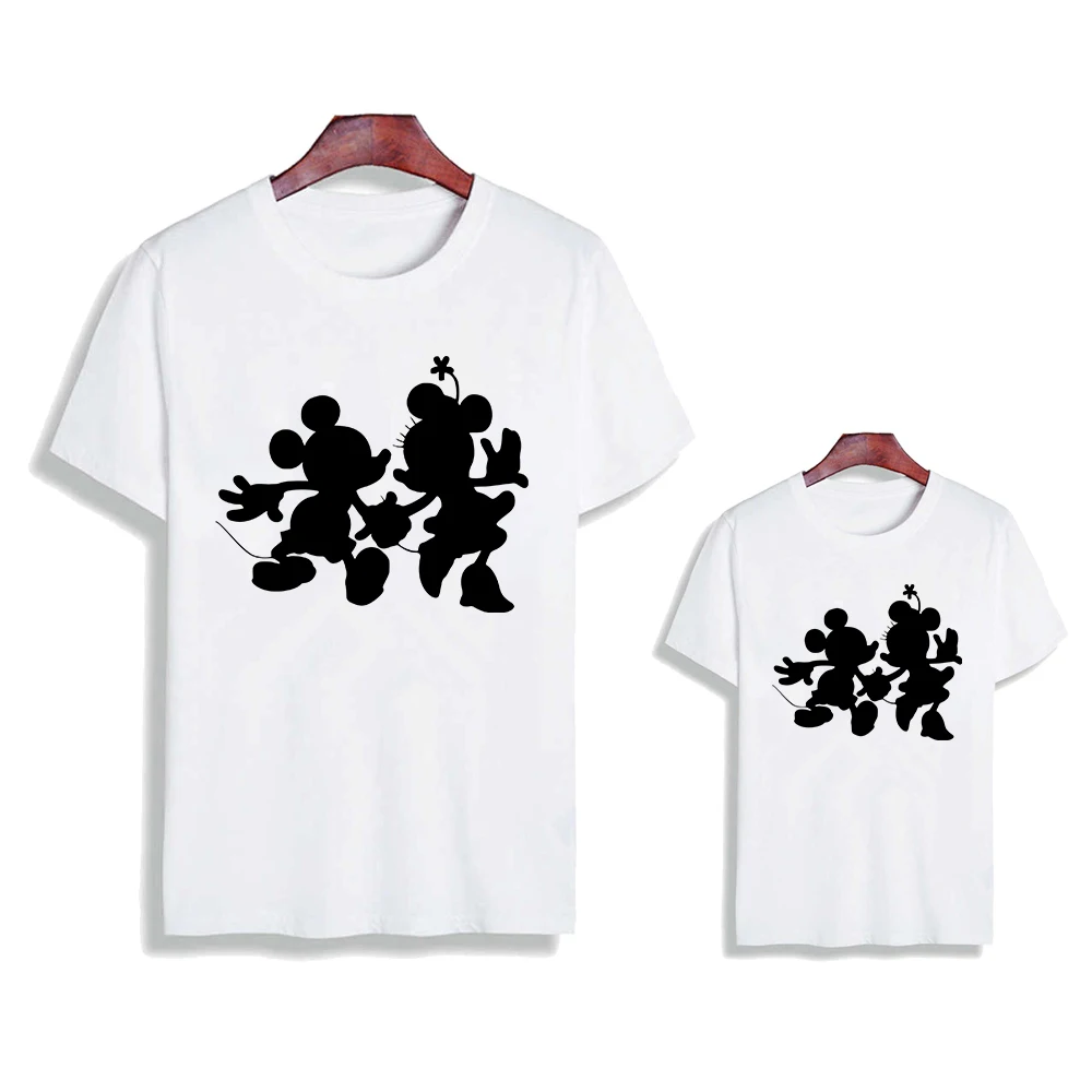 Mickey & Minnie Mouse Fashion, A82, Couple Tee, Family White T-Shirt