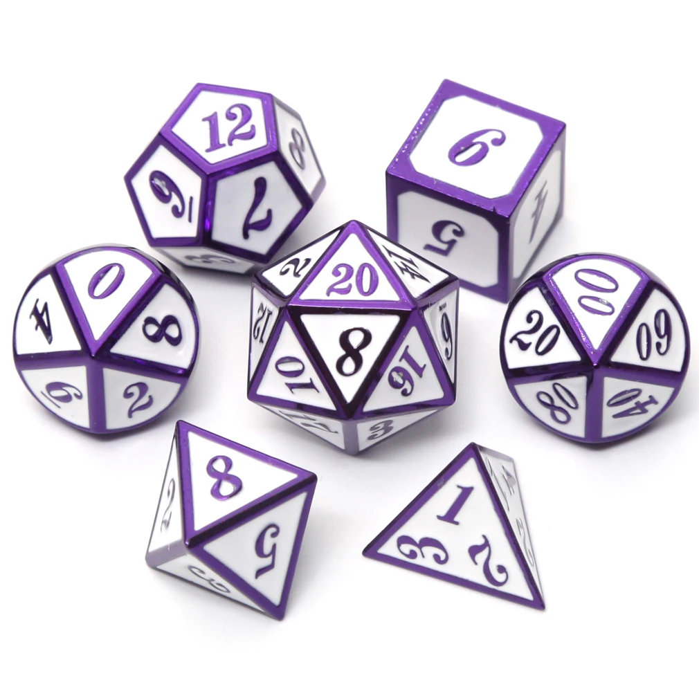 CHENGSHUO металлические игральные кости DND наборы RPG эмаль кубики Подземелья и Драконы настольная игра многогранный твердый сплав цинка D20 12 10 8 6 4