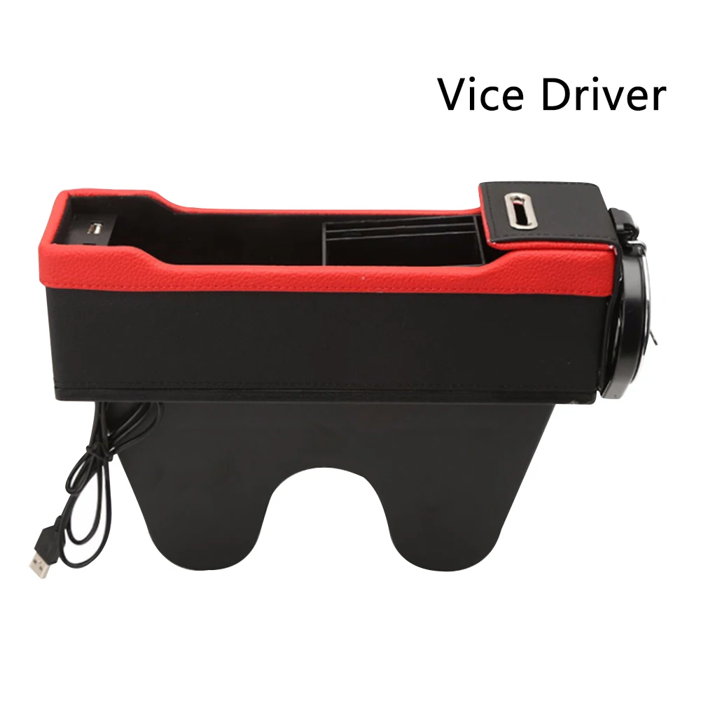 Универсальный чехол для хранения на сиденье из микрофибры, автомобильные аксессуары, многофункциональные внутренние легко устанавливаемые usb-порты для зарядки - Название цвета: Red Vice Driver