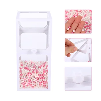 

1Pc Brush Box With Pearls Useful Beautiful With Lid Women Cosmetic Brush Holder Container Makeup Brush Bucket Organizer