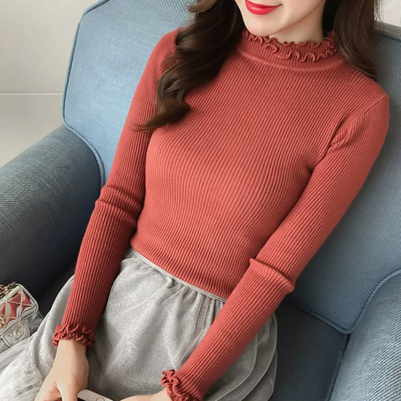 Sweater Women Slim Knitted Sweater Women Long Sleeve Autumn Sweater Turtleneck Solid Color Casual Sweater Pullovers Knitwear Sweater Women Slim Knitted Sweater Women Long Sleeve Autumn Sweater Turtleneck Solid Color Casual Sweater Pullovers Knitwear