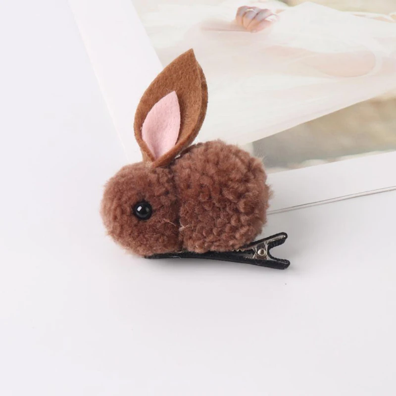 Hairpins brown Милые Мультяшные животные кролик резинка для волос ободок с кроличьими ушами заколка для женщин девочек Детские аксессуары украшения для волос - Цвет: Hairpins brown