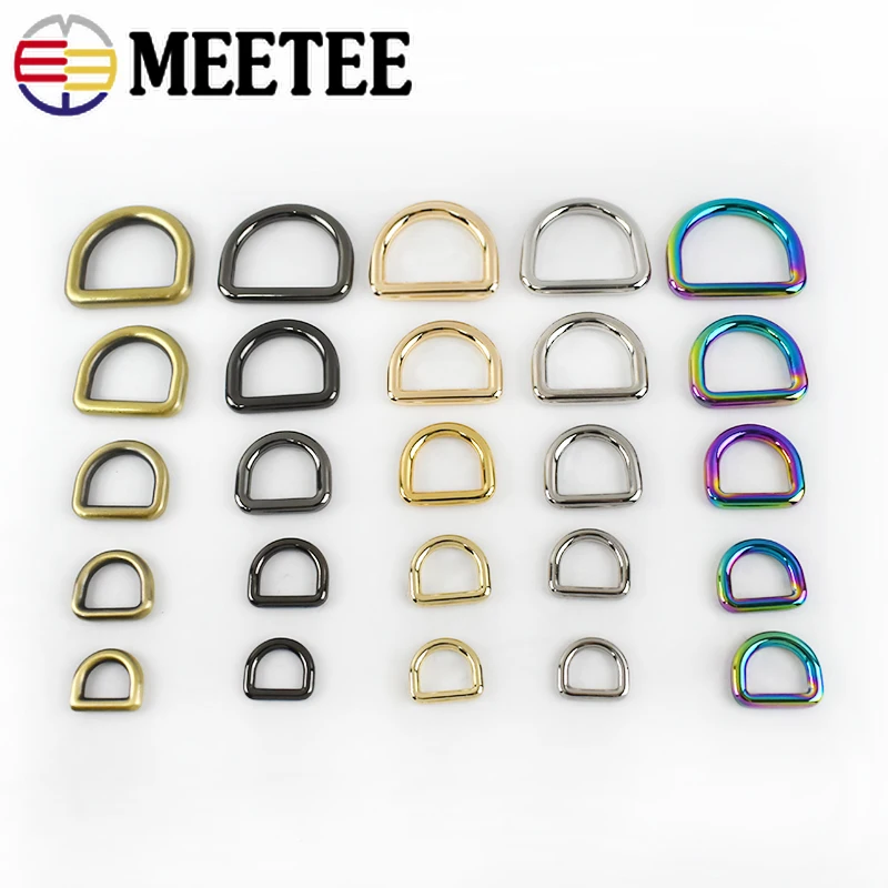 Meetee 10 шт 10-25 мм металлическое кольцо в виде буквы D пряжки ремня сумки рюкзак