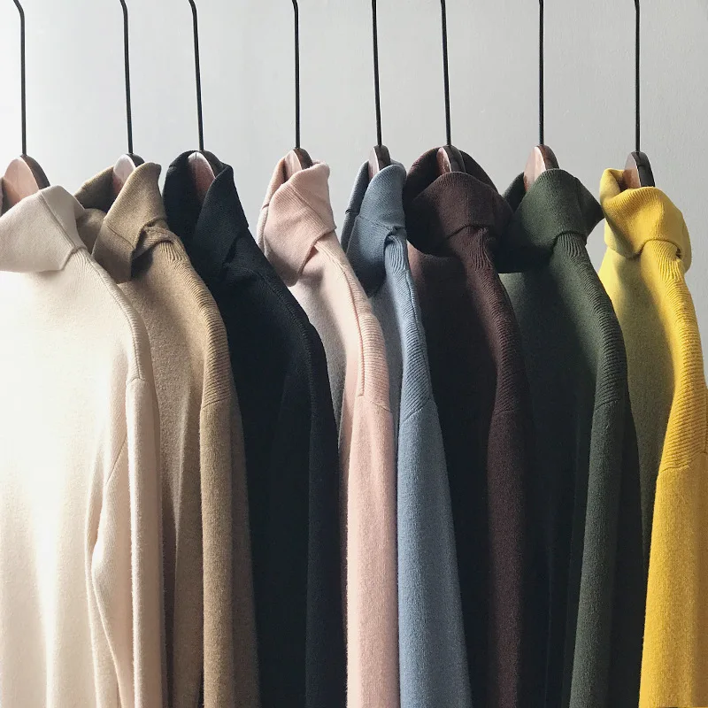 Autumn and winter sweater women long sleeves Christmas sweater top Korean version of the sweater high neck slim knitted sweater Autumn and winter sweater women long sleeves Christmas sweater top Korean version of the sweater high neck slim knitted sweater
