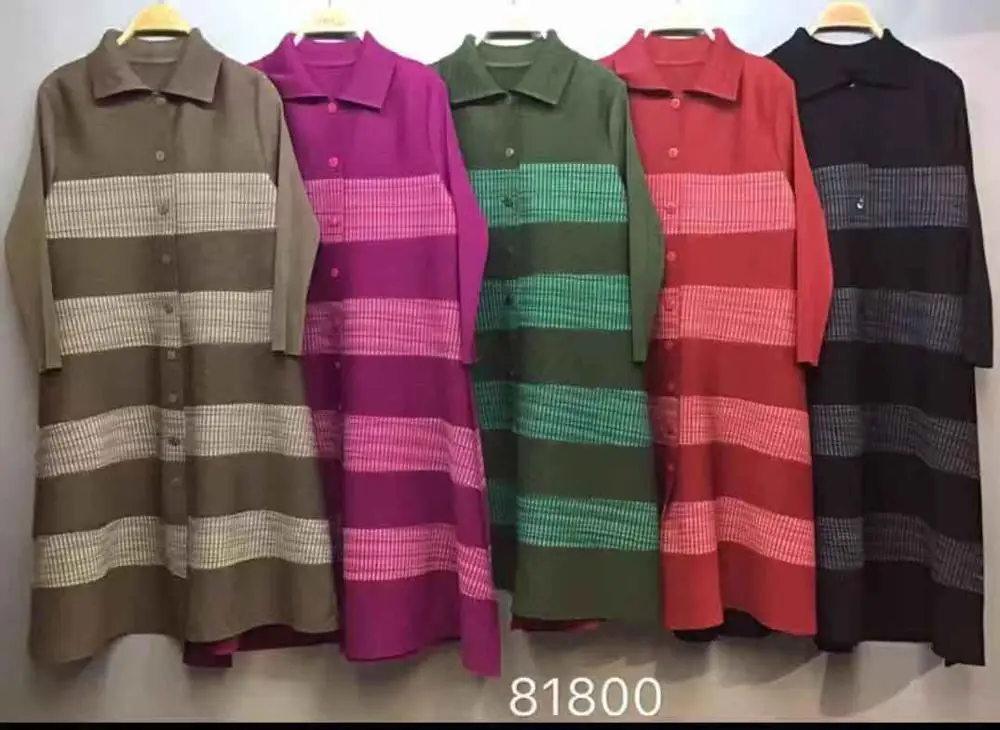 Горячая Распродажа miyake верхняя одежда с отложным воротником плиссированная однобортная верхняя одежда