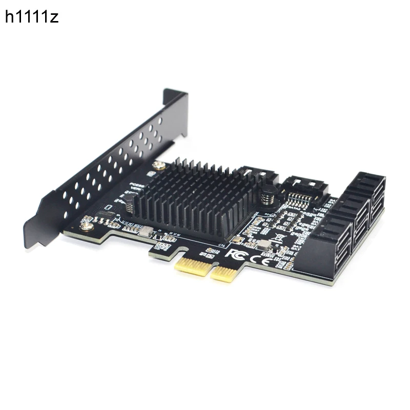 

88SE9215 чип 8 портов SATA 3,0 Для PCIe Плата расширения PCI Express SATA адаптер SATA 3 конвертер с радиатором для HDD PCIE SATA