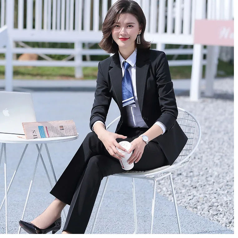 

Black And White with Pattern Business Suit Jacket Women's 2020 New Style Versitile Fashion Ol Sexy Business Formal Wear Elegant