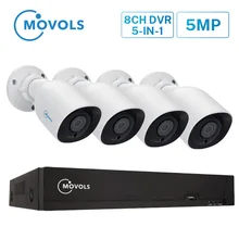MOVOLS H.265 система видеонаблюдения 5MP HD H.265 DVR 4 шт. CCTV камера ночного видения Водонепроницаемая камера безопасности комплект