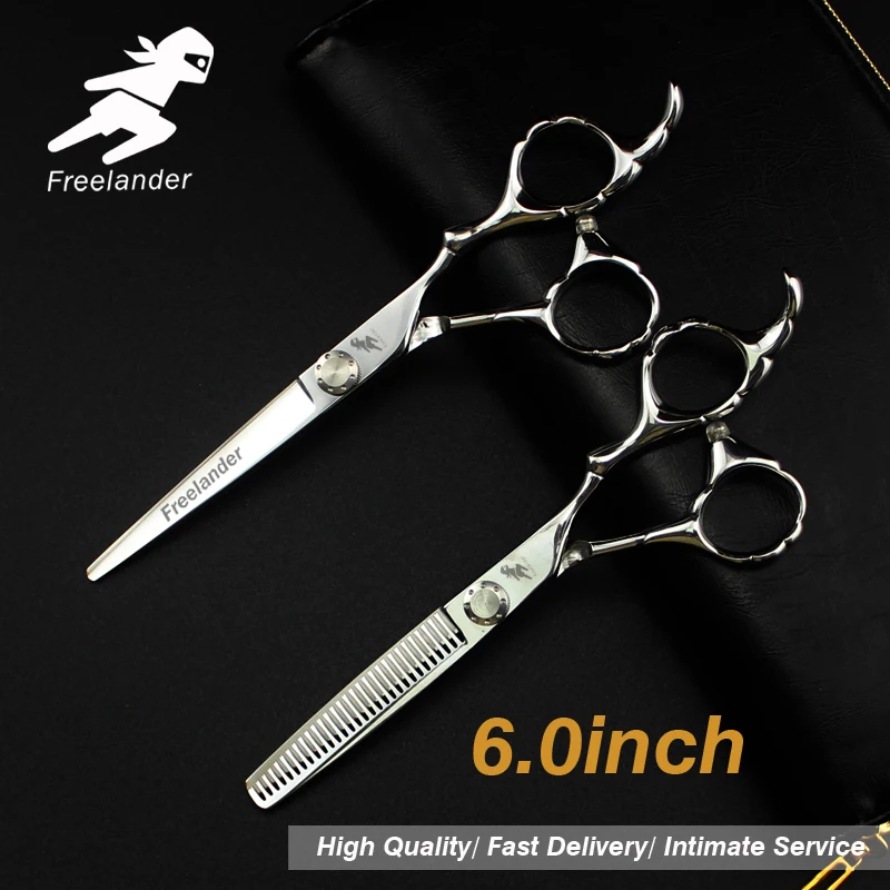 

6.0"sale Silver Japanese Hair Scissors 440C Cheap Hairdressing Scissors Thinning Shears Hairdresser Shaver Haircut FM52037 Japan