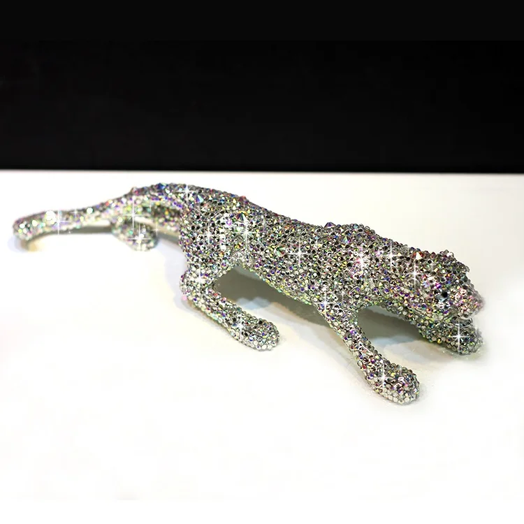 Роскошный полностью в камнях кристаллы декоративный Леопард Bling декор для автомобиля центральной консоли домашний офис отличный подарок