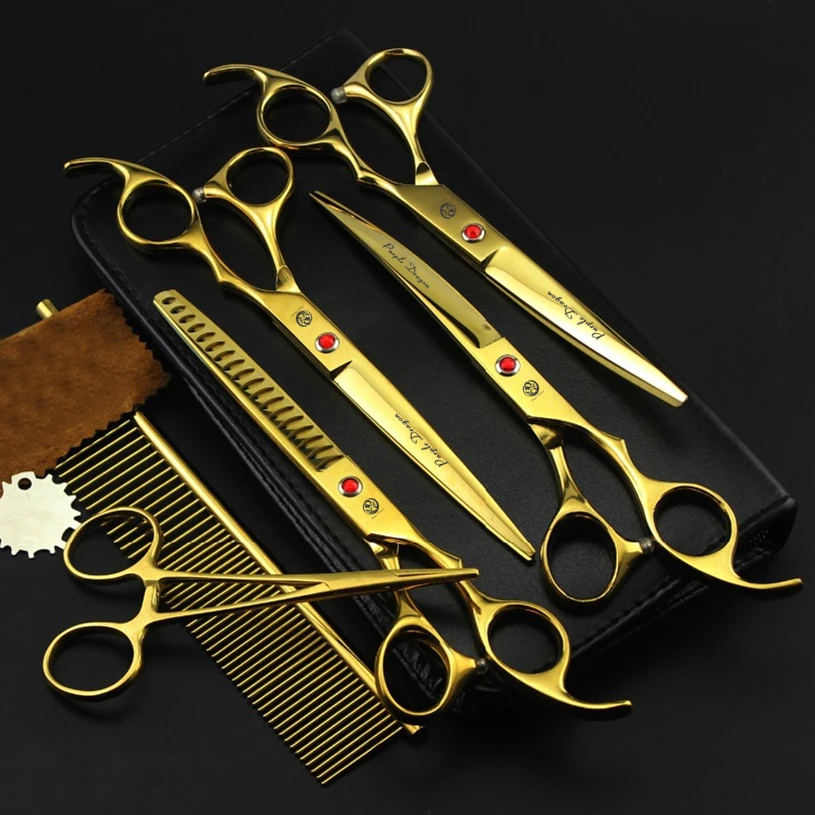 Dog Grooming Scissors Purple Dragon Dog Grooming Scissors Professional Japan Stainless Chunker Pet Thinning Scissors Up Curved Comb Z3002