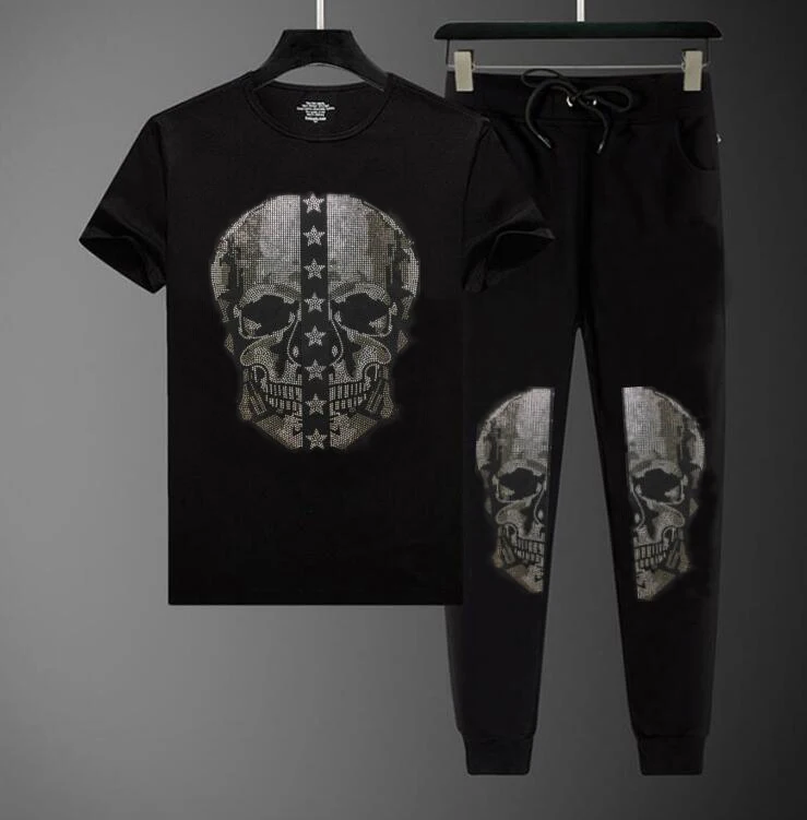 

Костюм спортивный мужской с шортами и бриллиантами, повседневный комплект одежды, лето 2021