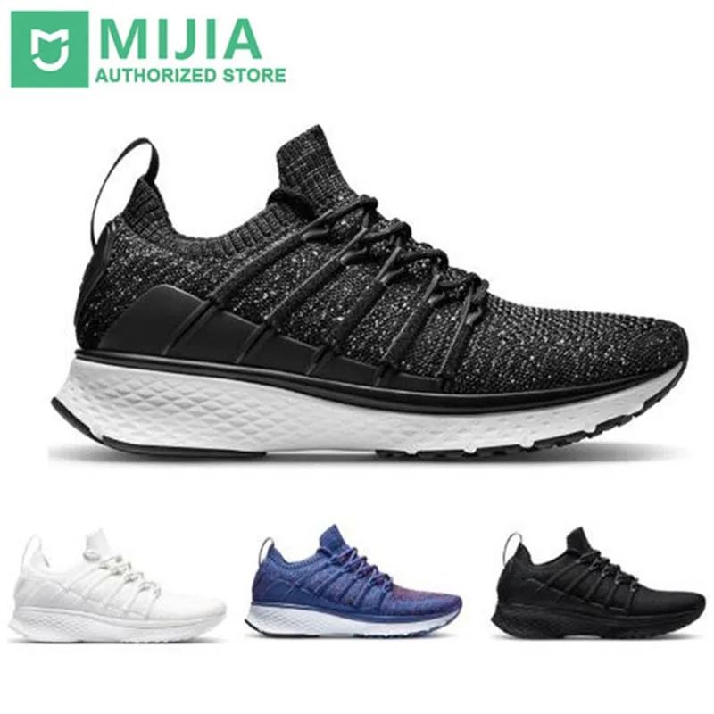 Preise Lager Xiaomi Sneaker 2 Mijia Laufschuhe Sport Uni moulding Schock absorbieren Fishbone Lock System Elastische Strick Vamp für Männer