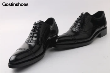 

Erkek Ayakkabi Leather Zapatillas Hombre Deportiva Derby Shoes Fashion Lace-up Business Trend Pointed-toe Casual Genuine Leather