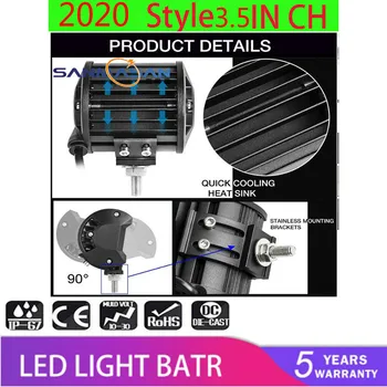 

3.5 Inch 108W Car Three-row LED Spotlight Elliptical Lens Light Waterproof Car Headlight Fog Light Work Light