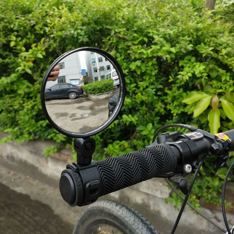 Rotate Bicycle Cycling Bike Back Rear View Handlebar Safety Rearview Mirror 