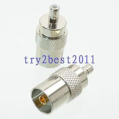 

DHL/EMS 100 Sets*1pce Adapter connector SMB plug pin to IEC PAL DVB-T jack pin COAXIAL straight -C1