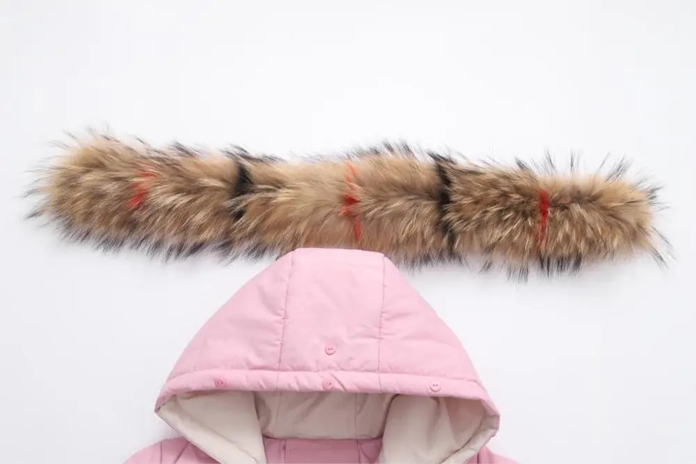 30 Russian Winter Snowsuit Thick Warm Duck Down Jacket For Girls Outdoor Hooded Coats Kids Parka Children Outerwear 4-12 Years