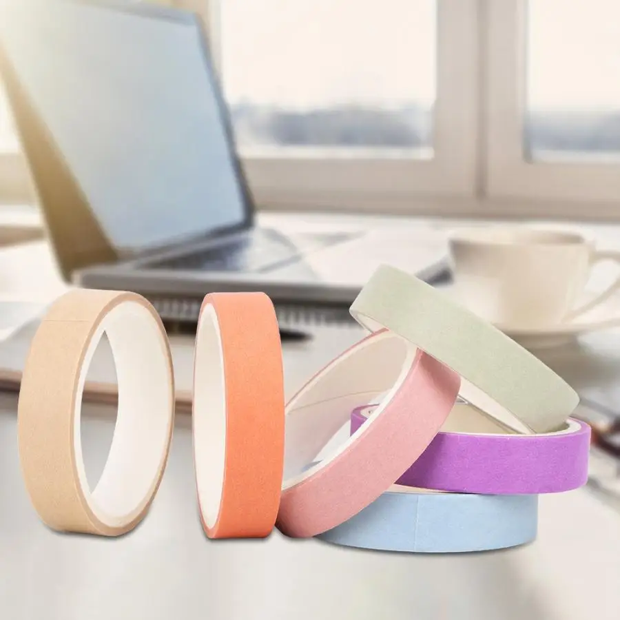 6pcs Adhesive Washi Tape Solid Color Set DIY Scrapbook Hand Account Decoration New - Цвет: D
