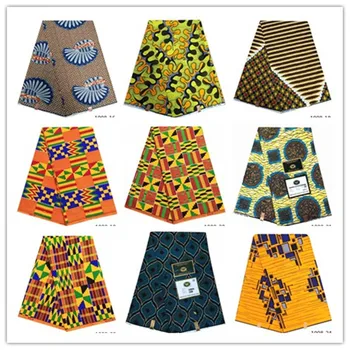 

Ankara real Cloth wax African prints fabric sewing material pure cotton batik for wedding dress craft high quality tissu 1008
