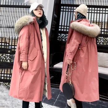 

Goose Down Jacket Women Medium and Long 2020 New Fashion Style Korean Parkas Loose Collar Thickened Warm Wholesale