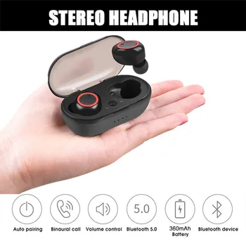 

Handsfree Car Kit With Power Band TWS Bluetooth 5.0 Earphone Bass Headset Wireless Earbuds Charging box Tank Car Music player