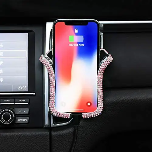 Универсальный автомобильный держатель для телефона bling, со стразами и кристаллами, кронштейн для телефона для автомобильного вентиляционного отверстия, стильный сверкающий блестящий
