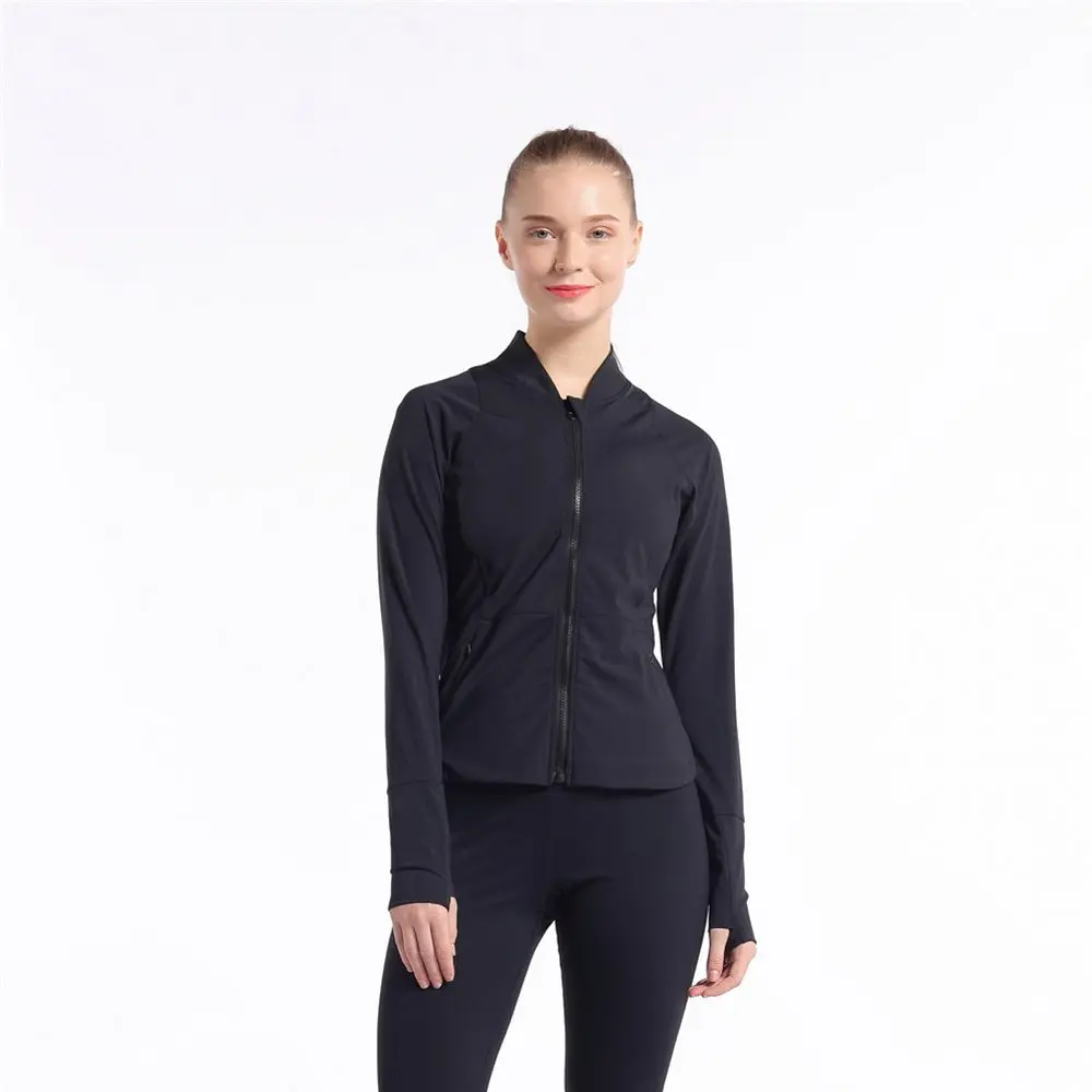 2012-Black Lulu и lemon, женские куртки для бега, Женская толстовка с длинным рукавом, женская спортивная куртка на молнии для йоги, фитнеса, спортзала, рубашки, одежда - Цвет: 2012-Black