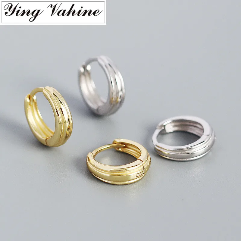 

ying Vahine New Arrival 100% 925 Sterling Silver Simple Round Hoop Earrings for Women Jewelry