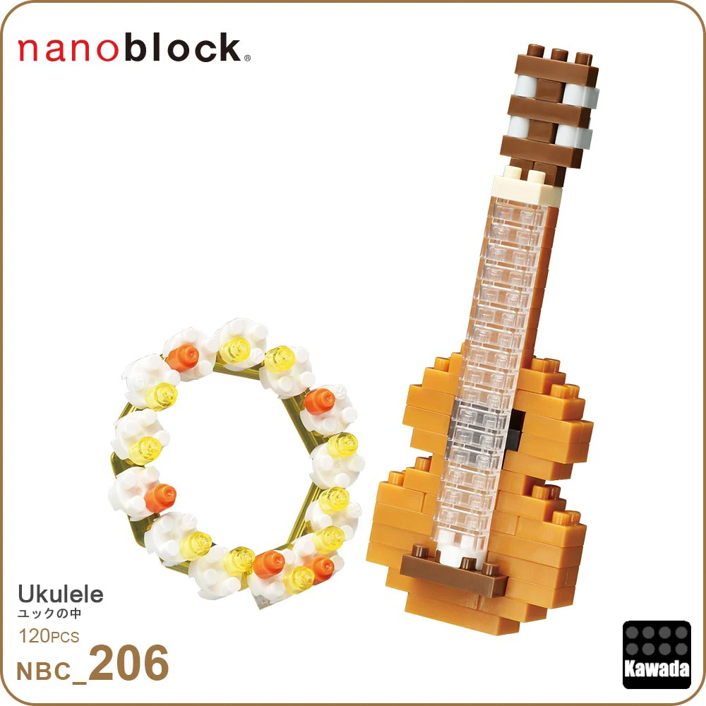 NANOBLOCK Гавайские гитары укулеле мини кирпичи головоломки 120 штук NBC-206 музыкальный инструмент