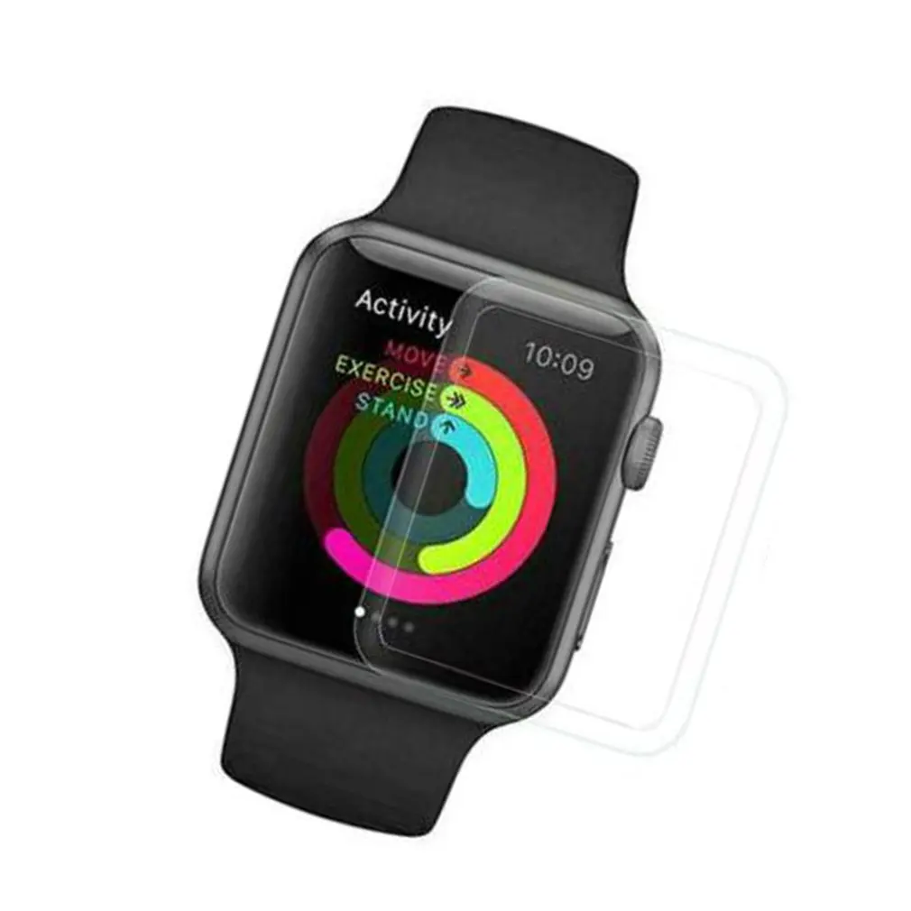 Изогнутые Сталь пленка для наручных часов iWatch серии 1/2/3/4, маленького размера, круглой формы с диаметром 32 мм/40 мм/42 мм/44 мм против царапин Противоударная Защитная пленка для Экран защитная плёнка для НУА Вэй