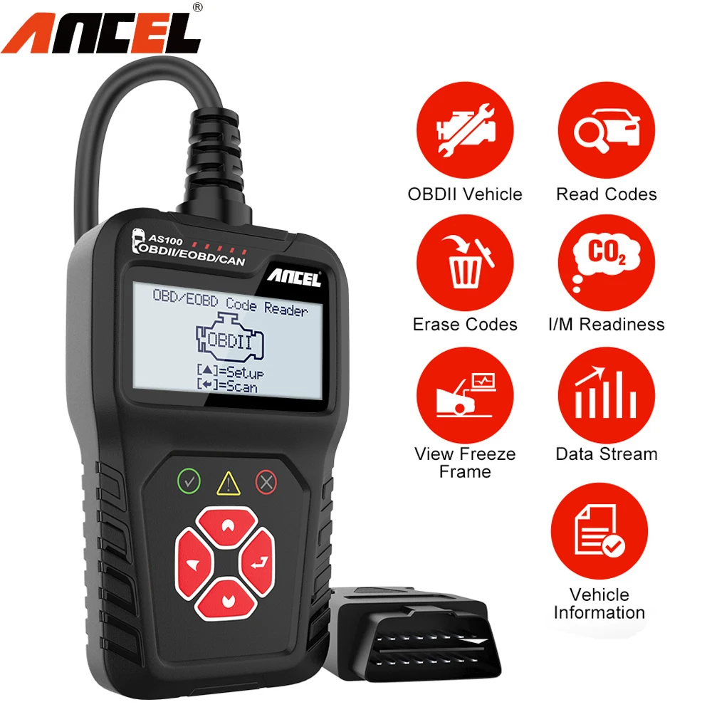 Автомобильный сканер Ancel AS100 OBD Obd2 диагностический инструмент для считывания