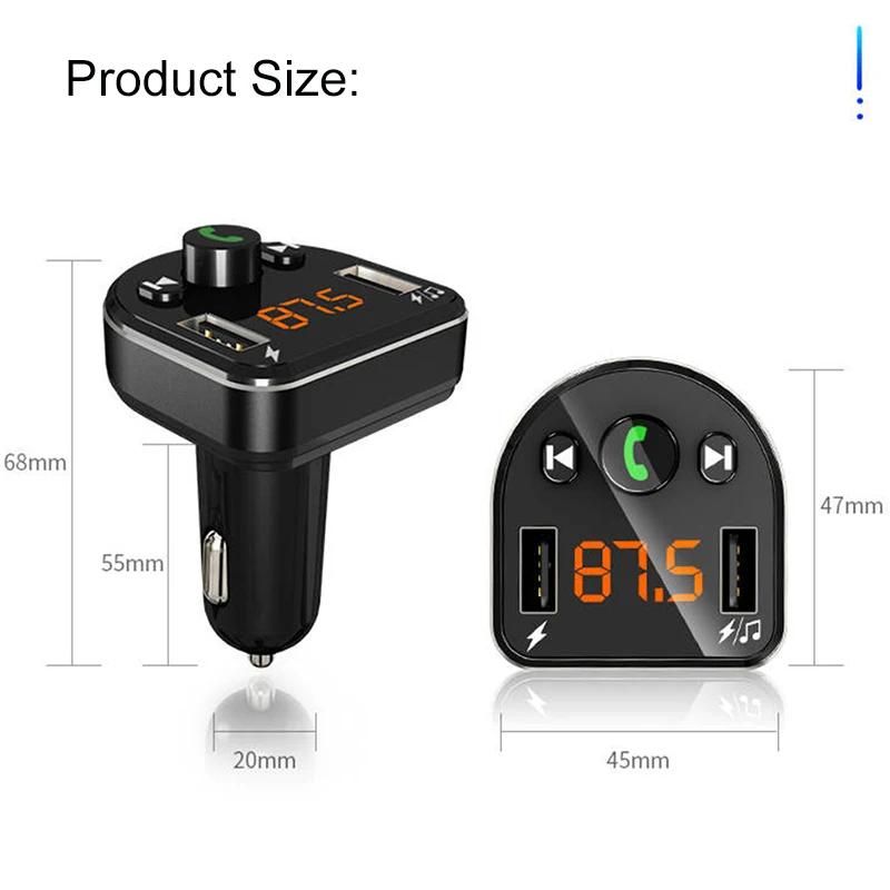 JINSERTA Bluetooth 5,0 Handsfree беспроводной комплект fm-передатчик MP3-плеер двойной USB зарядное устройство автомобильные аксессуары TF U диск музыка