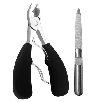 

Nail Clipper Nail File Black Stainless Steel Scissor Ingrown Toenail Ergonomic Manicure Tool Portable Pedicure