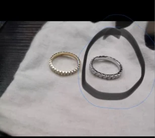 

Custom order of 14k white gold 2.5mm full eternity moissanite ring band