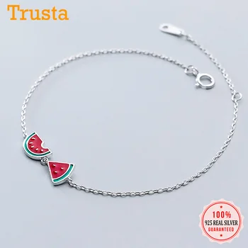 

Trustdavis Real 925 Sterling Silver Fashion Fruit Watermelon Chain Bracelet For Women Wedding Party Fine S925 Jewelry DA1575