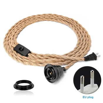 

Bar Vintage Style Flax Rope Pendant Lights Ceiling Bedroom Hanging Lamp Holder Easy Install Night Living Room Beside Fixture