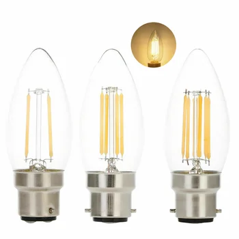 Vintage Retore Dimbare B22 C35 2W 4W 6W LED Kroonluchter Kaars Gloeilamp Gloeidraad 220V Clear glas Lamp Voor Kerk Home Decor