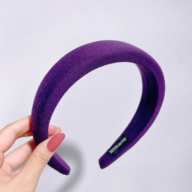 New Padded Headbands Women Wide Bezel Hairbands Thick Velvet Hair Hoop Girls Sponge Non-slip Hairband Fashion Hair Accessories 11