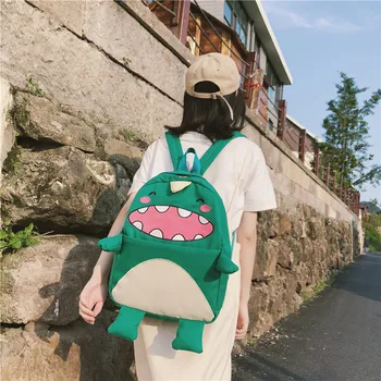 

Backpack Female 2020 New Big Mouth Dinosaur Baby Cartoon High School Student Bag Cute Girl Shoulder Bag Mochila Mujer