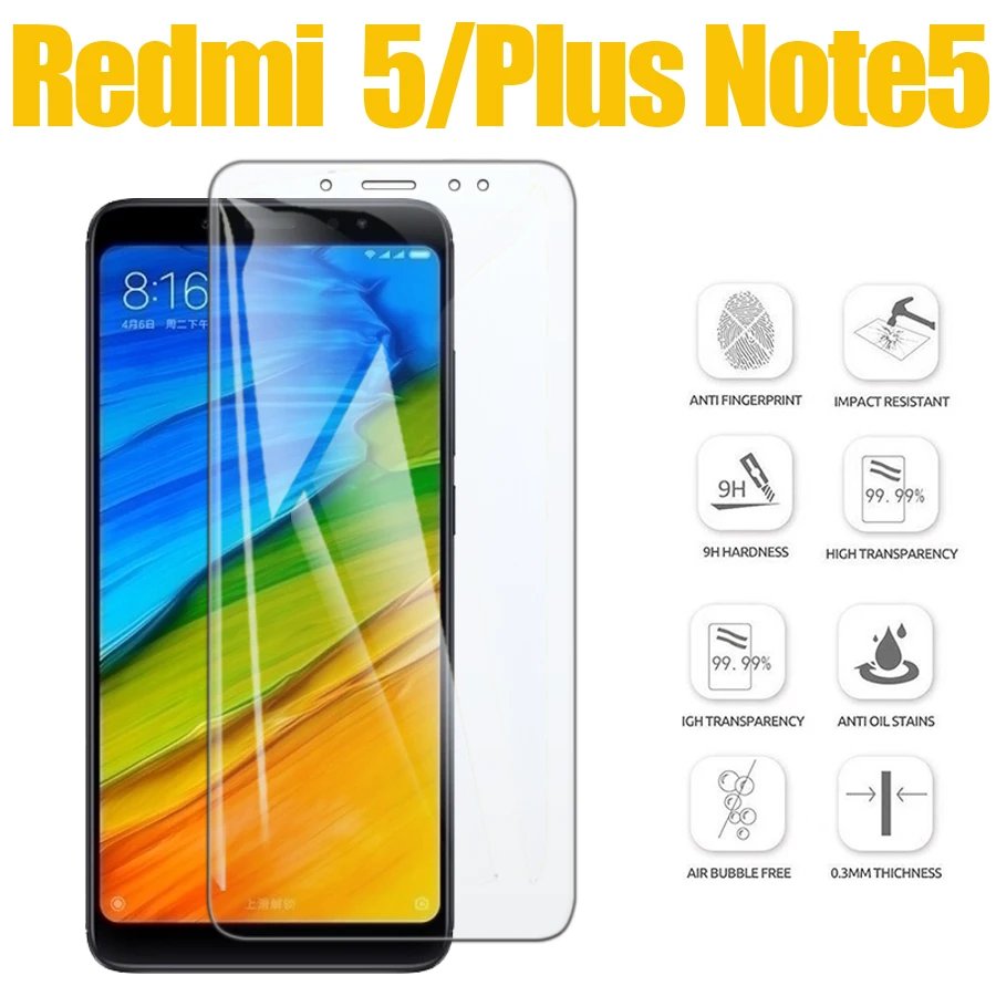Защитное стекло на Xiaomi Redmi Note 5 защитное стекло xao mi red mi res mi re mi 5 plus 5 plus note5 закаленное стекло plus5 mi xio mi