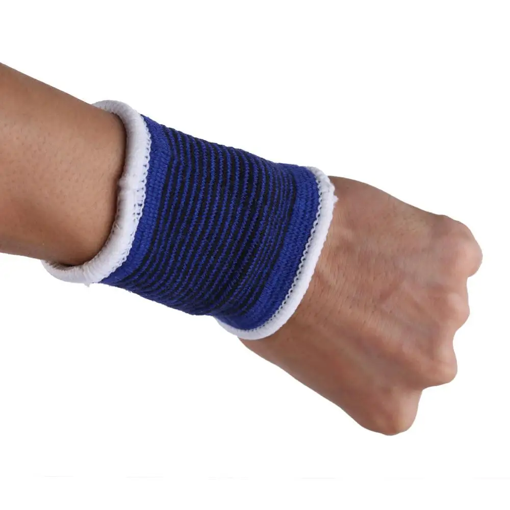 1 пара эластичные наколенники, синие наколенники, фиксатор колена, фиксатор ног при артритах и травмах, рукав для спортзала, эластичная повязка, поддержка лодыжки - Цвет: Wrist Sweat Bands