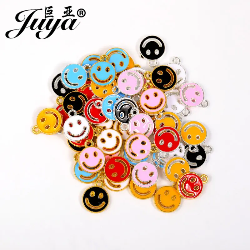 

20pcs/lot Hollow Smile Charms Pendants Enamel Metal Supplies For DIY Earrings Bracelets Necklaces Jewelry Making Accessories