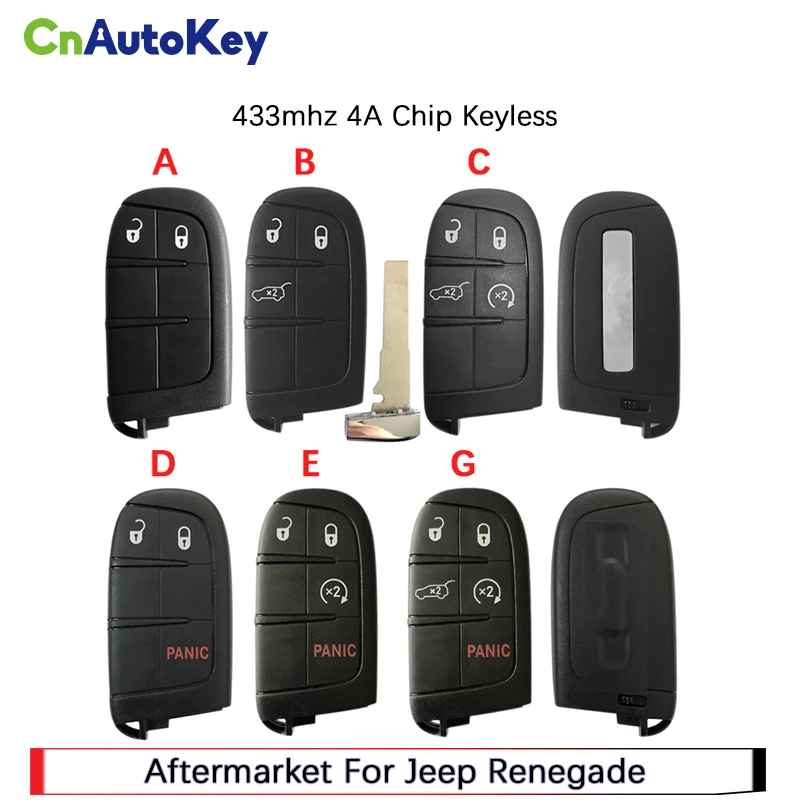 CN086037 Aftermarket For Jeep Renegade 2/3/4/5 Button Smart Remote