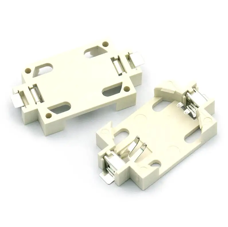 

White Housing CR2032 SMD Cell Button Coin Battery Holder Socket Case Horizontal Battery Box Square Button Batteries Seat
