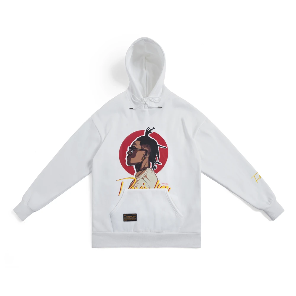 OSCN7 High Street печати флисовая толстовка женщина осень уличная плюс бархатные толстовки оверсайз женщины 8052A - Цвет: Белый