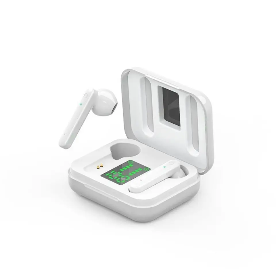Free shipping wireless touch Bluetooth Digital Display The portable charging case uses magnets to open the lid in seconds