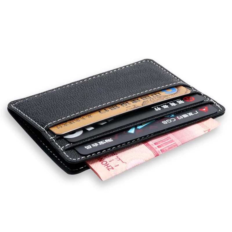 

1PCS Ultra-thin Small Card Holder Bag Female Cute Bus card set Korean Men Simple PU Wallet Pocket Mini ID Credit Card bag