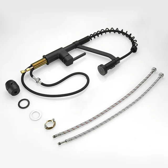 โมเดิร์นทองเหลืองขัดเงานิกเกิลก๊อกน้ำห้องครัวดึงเดี่ยวหมุนอ่างล้างจาน Tap 9013SN 6