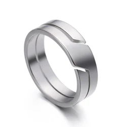 Stainless Steel Black Minimalist Ring - Modern Jewelry Gift - 8 (Steel Color)
